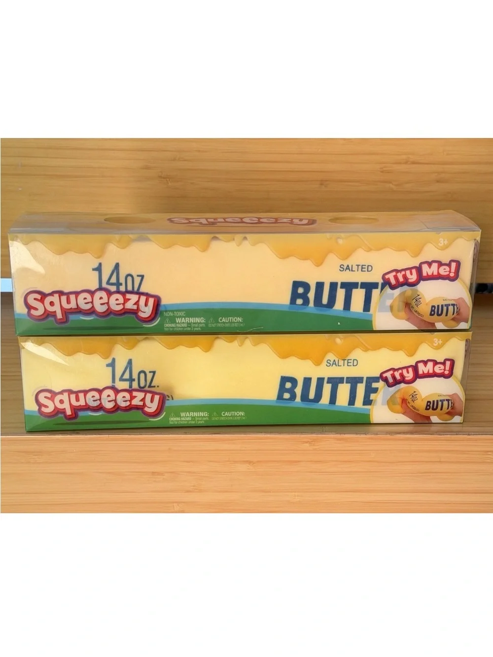 NEW! Squeeezy Salted Butter Squishy Fidget Toy Set of 2